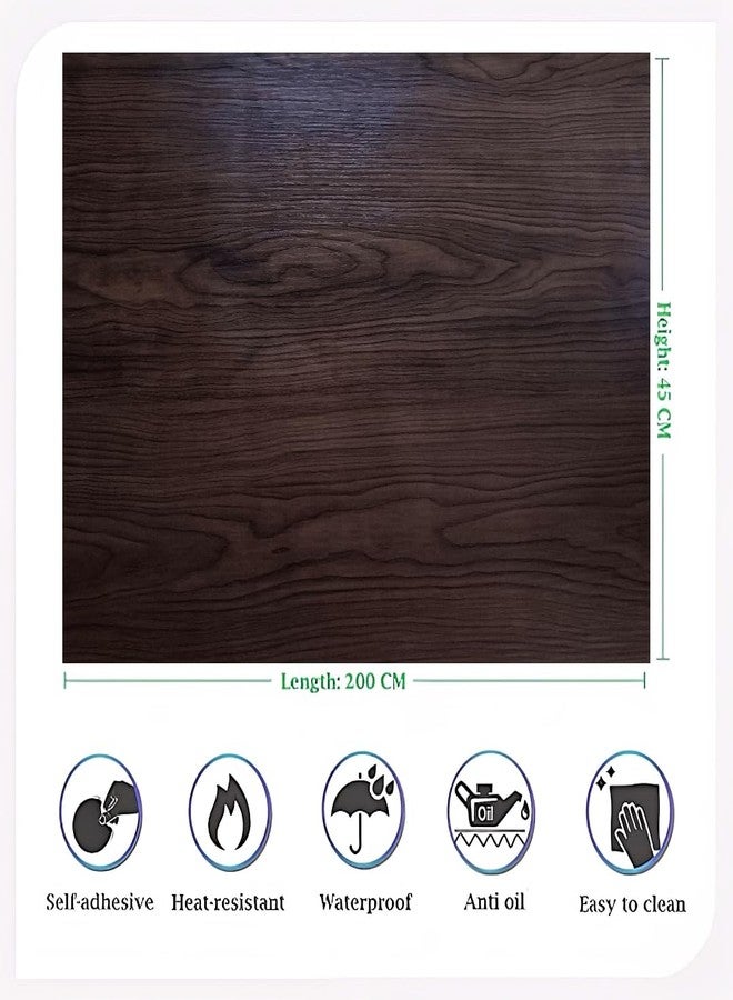 Indian Royals ورق جدران خشبي بني داكن بنمط ملكي هندي للأثاث، ورق جدران خشبي، ورق جدران PVC، ورق جدران مقاوم للماء للأبواب، ورق جدران خشبي للجدران (200 سم × 45 سم) - Image 2